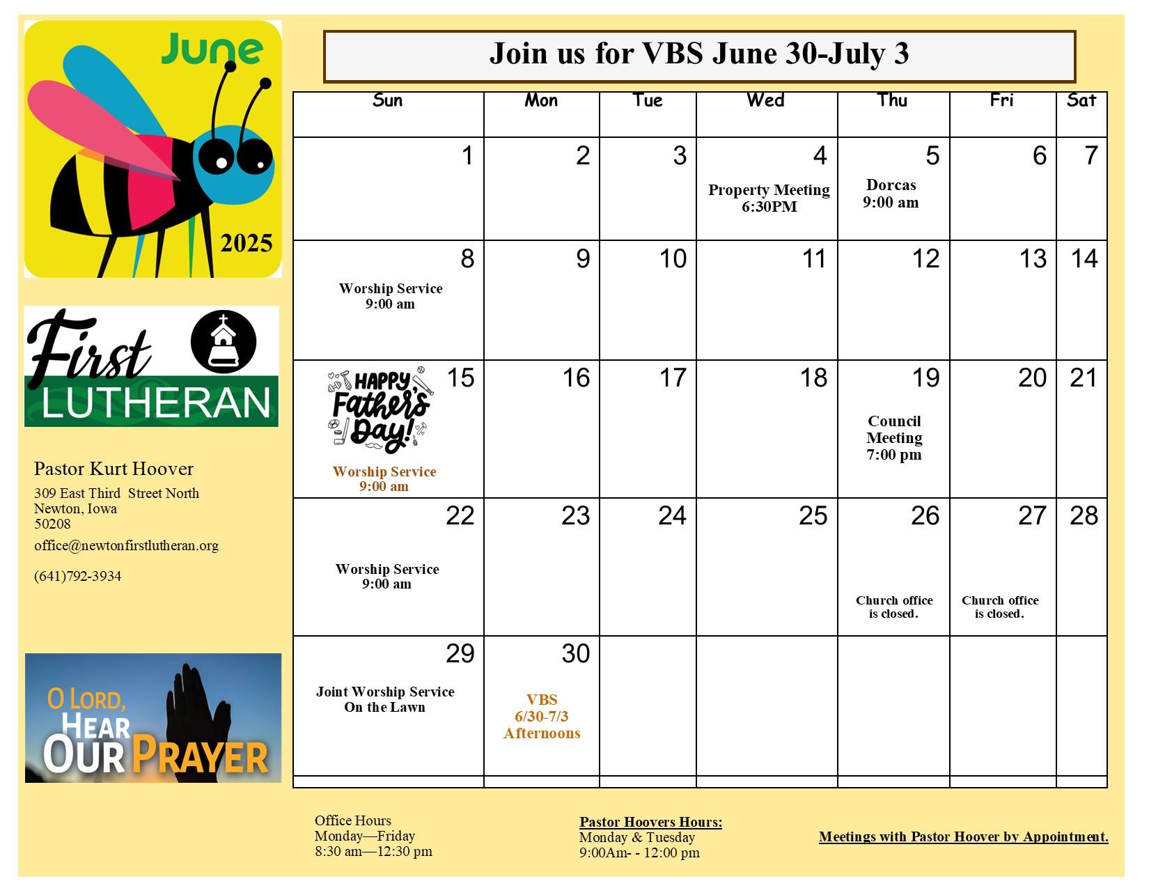 June 2025 calendar