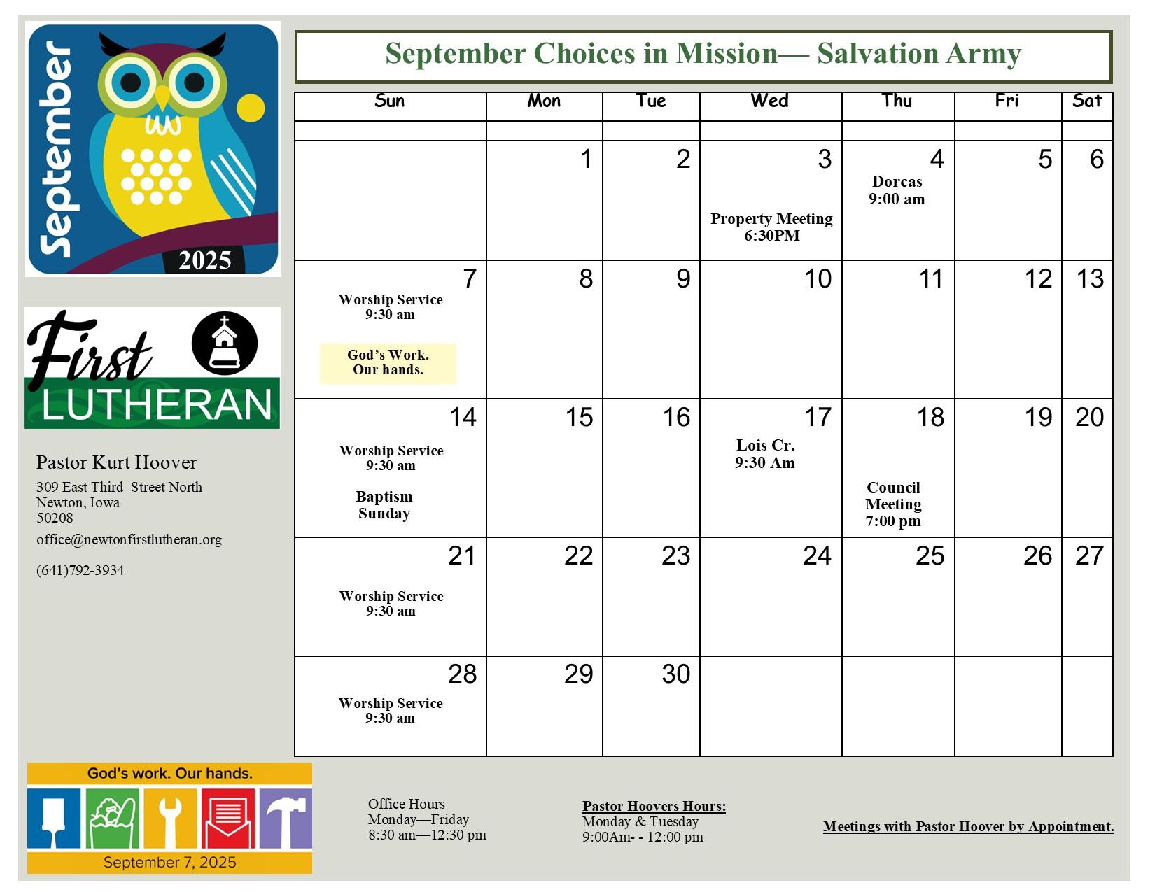 September 2025 calendar
