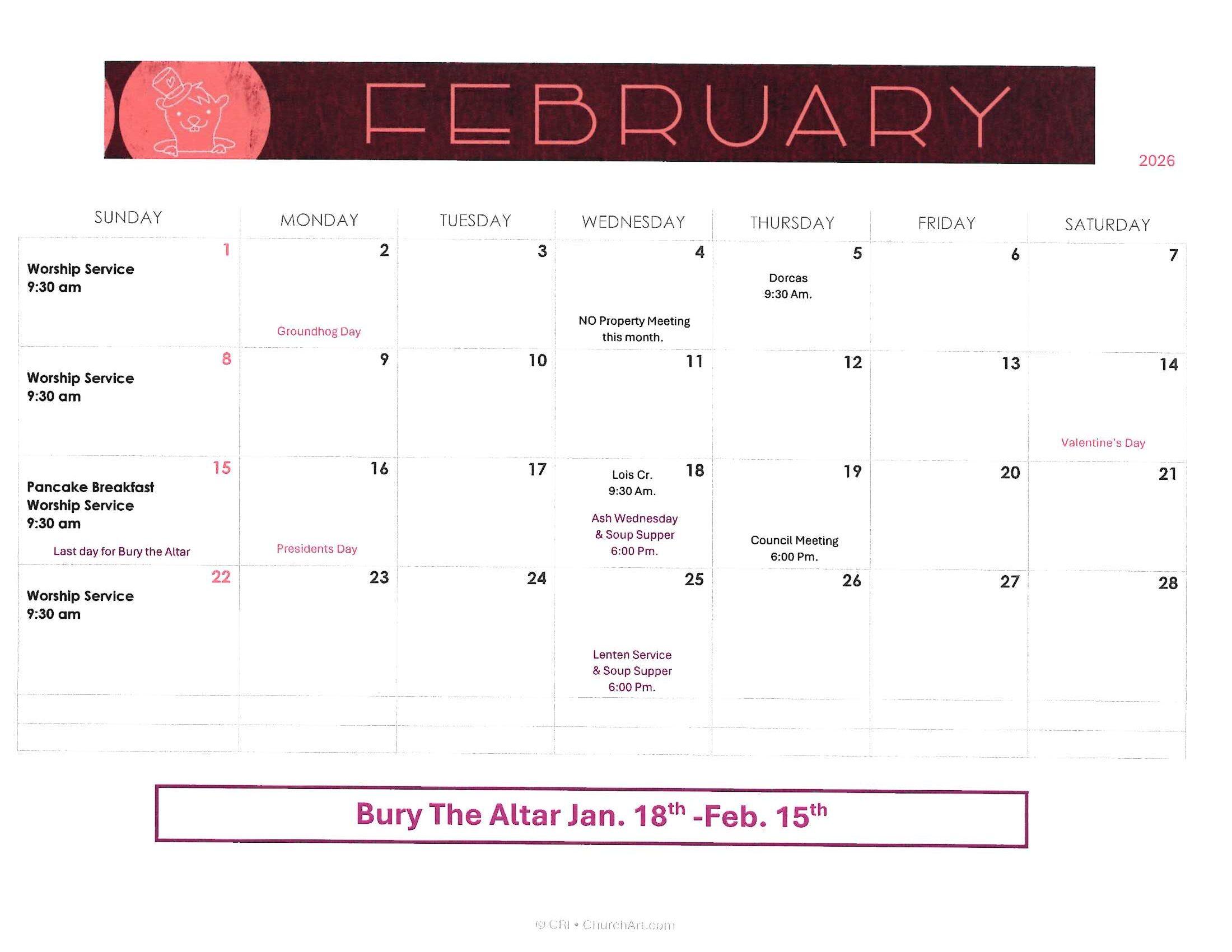 February 2026 Calendar